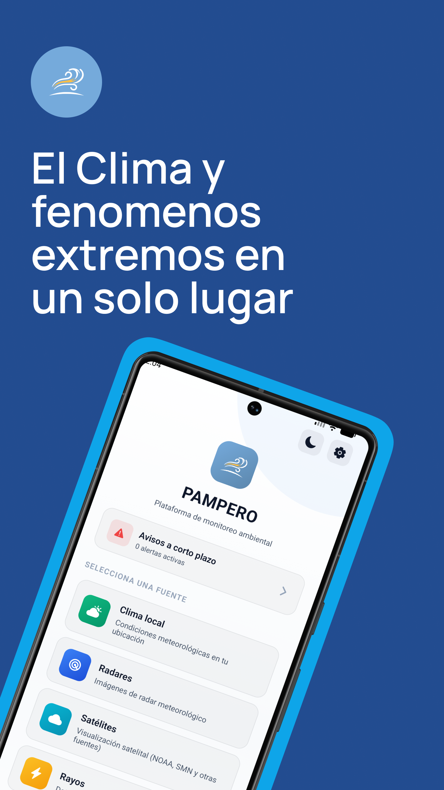 Pampero - main screen