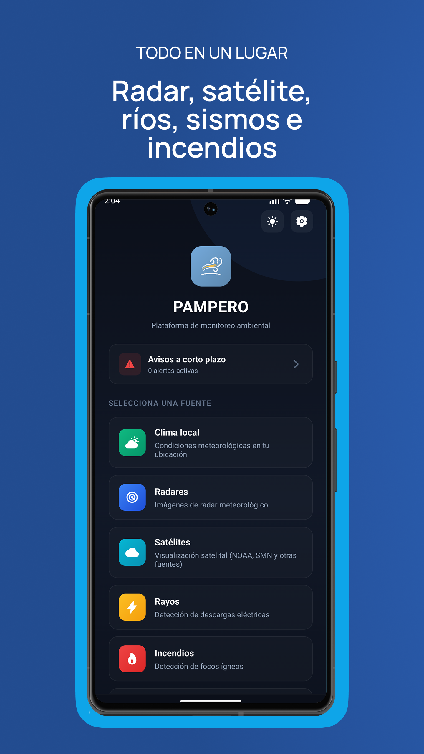 Pampero - radar and maps