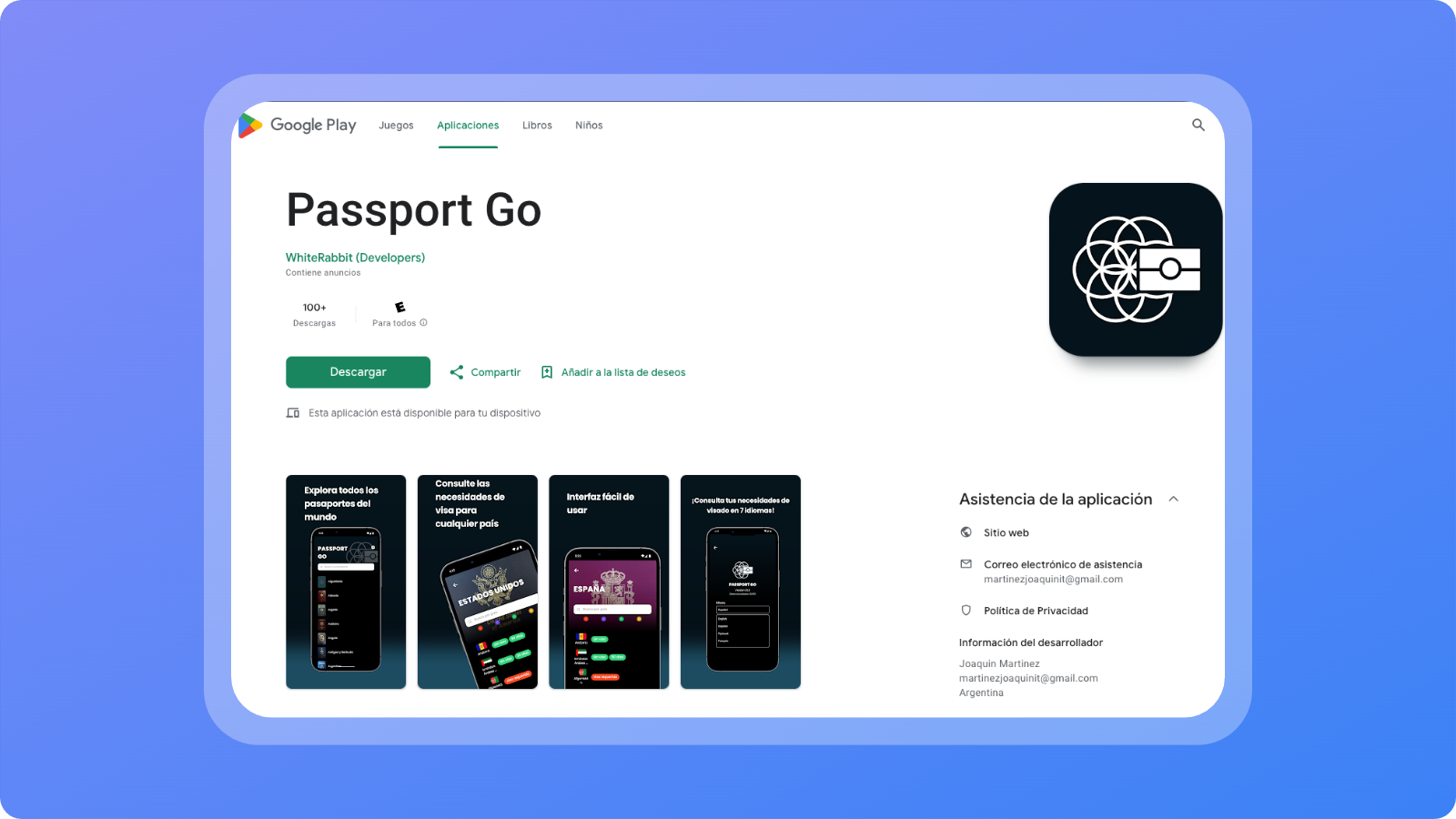 Passport GO! app screenshot